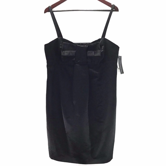 French Connection Black Satin Bow Dress 12 NWT! - Picture 3 of 8